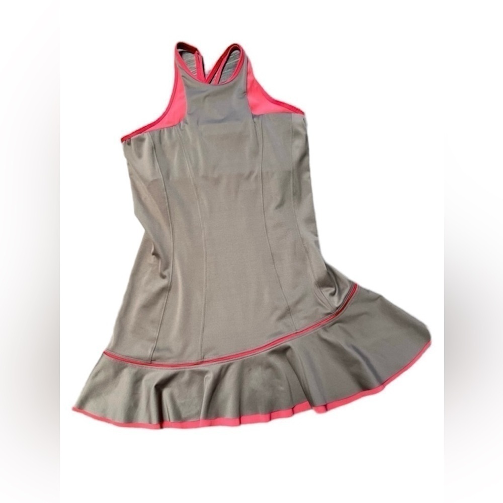 Inphorm golf tan pink/coral tennis dress pickle ball athletic ruffles Small